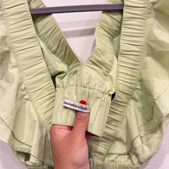 SOLD - Abercrombie & Fitch Light Green Ruffle Crop Top - Picture 3 of 4